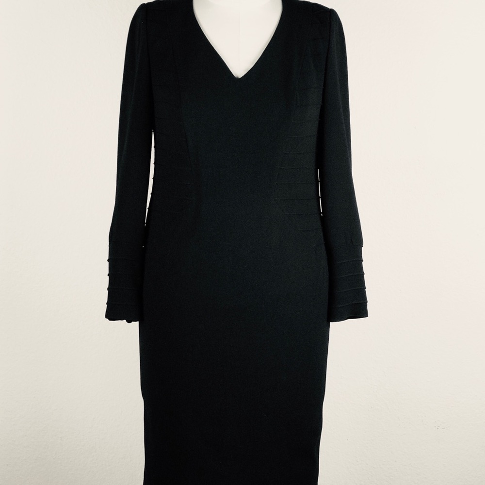 Vintage Lourdes Chavez Black Long Sleeves Dress